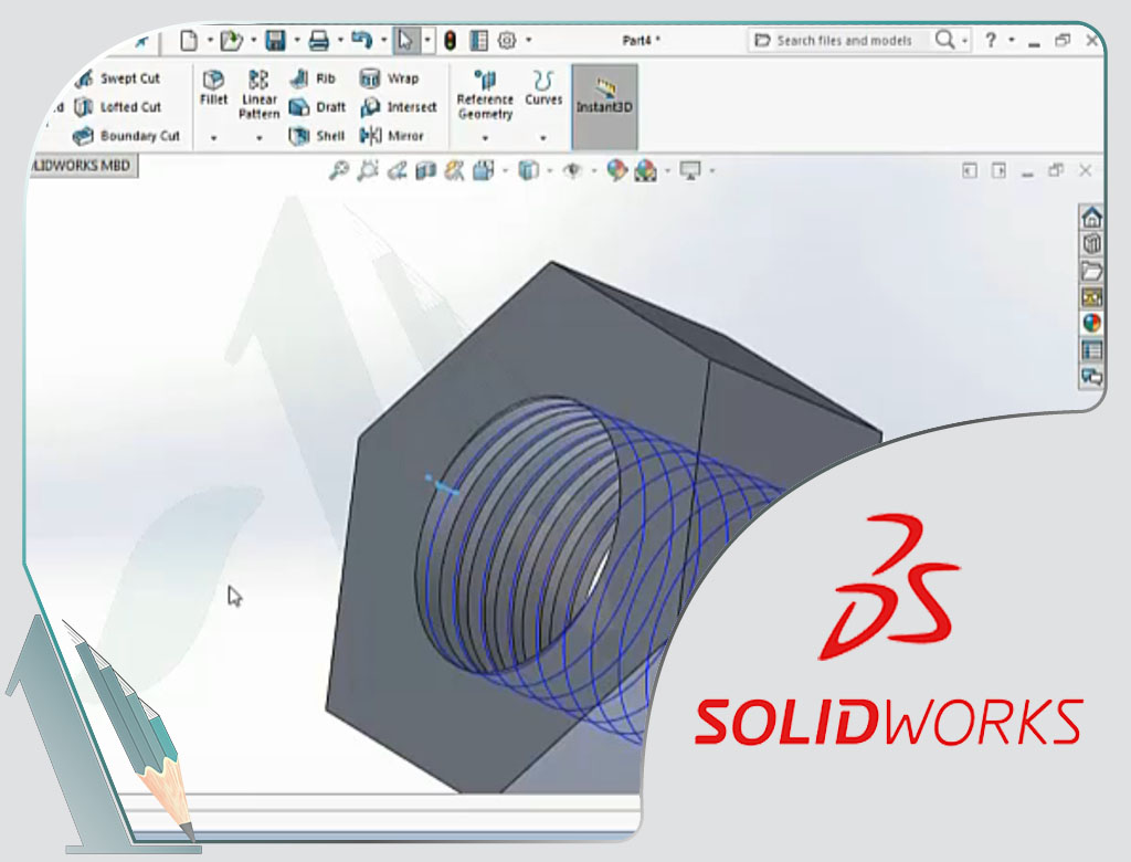 کلیپ تخصصی Solidworks-طراحی - مهره -سالیدورک