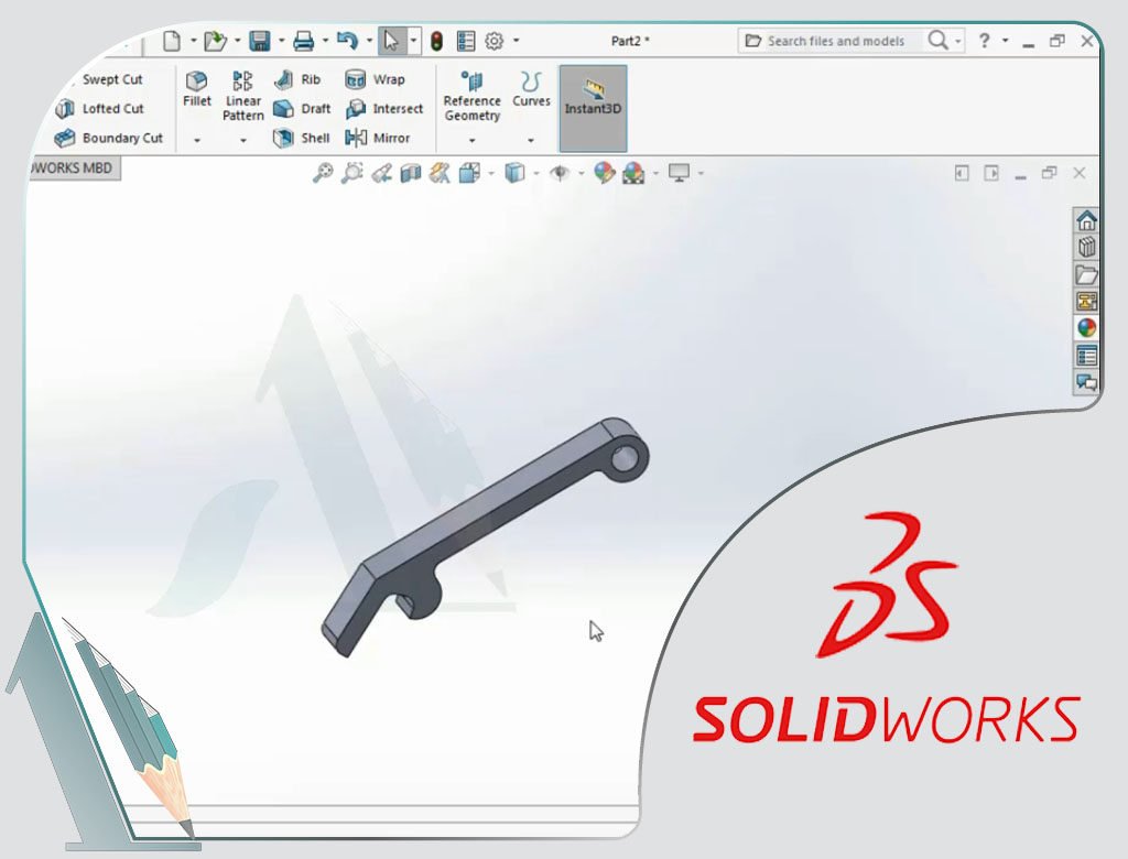 Solidworks-طراحی-bottle opener-extrude boss/base-fillet-سالیدورک