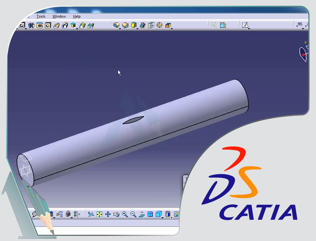 کلیپ تخصصی هندسه‌ی لوله به همراه پره‌ی داخلی-کتیا (Catia)-آی سی ای ام (ICEM)-ساخت مش