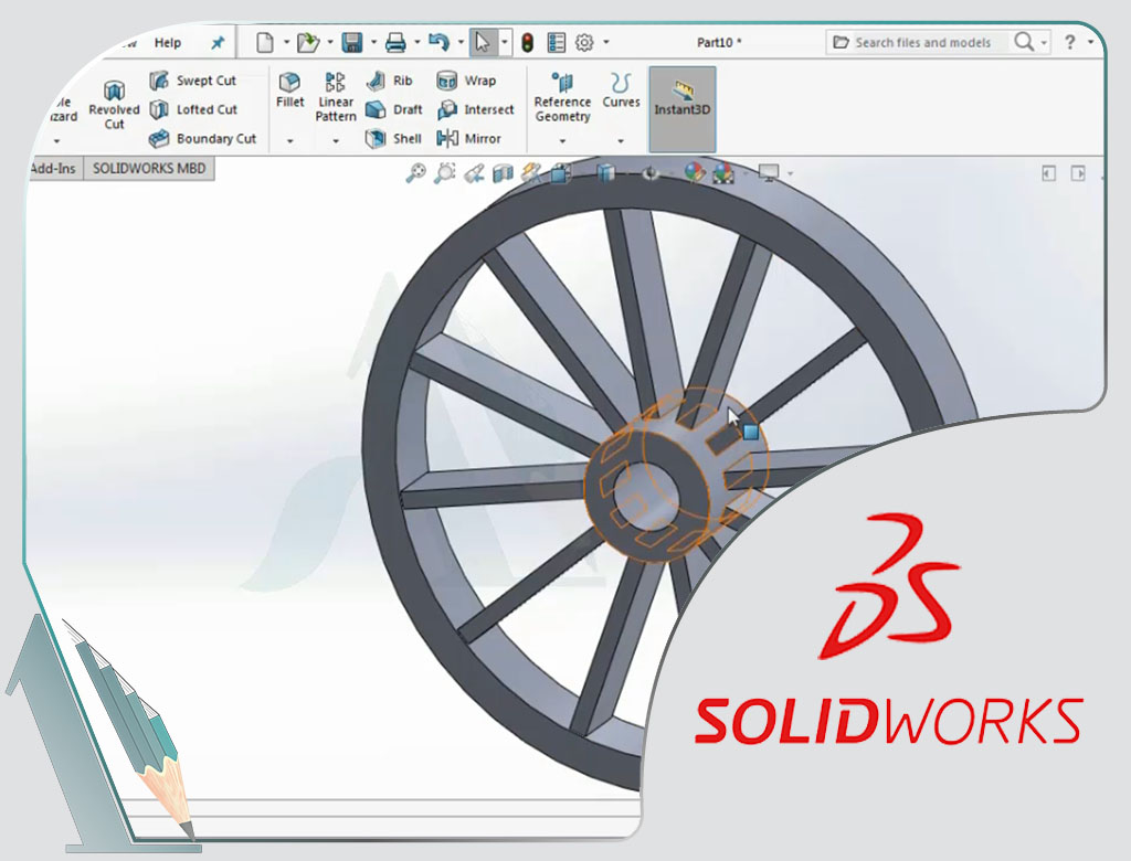 Solidworks-طراحی-سالیدورک-چرخ-الگوهای دایروی
